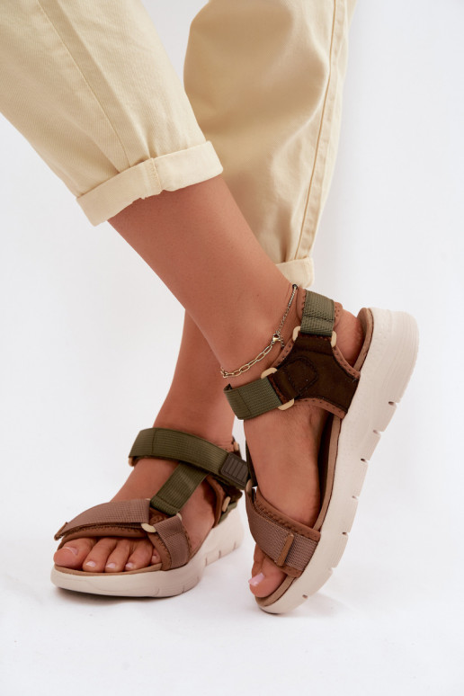 Grüne Damen Sandalen im sportlichen Stil Artiker 58C1232