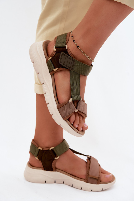 Grüne Damen Sandalen im sportlichen Stil Artiker 58C1232