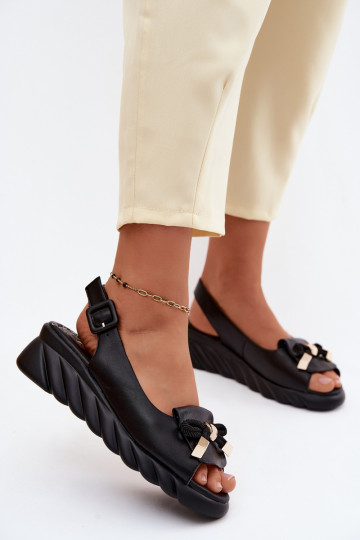 Schwarze Damen Sandalen mit Plattform und Ornamenten Artiker 58C0055 2