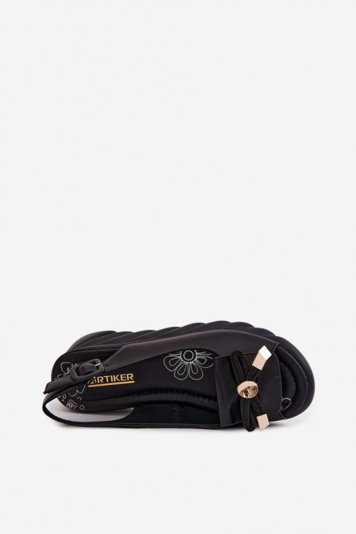 Schwarze Damen Sandalen mit Plattform und Ornamenten Artiker 58C0055