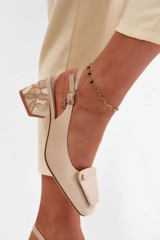 Haut Schuhe mit Absätzen mit Ornamenten Artiker 58C0672 Beige