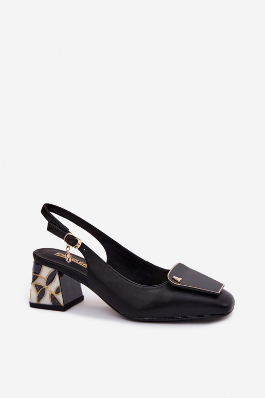 Leder Schuhe mit Absätzen und Ornamenten Artiker 58C0674 schwarz