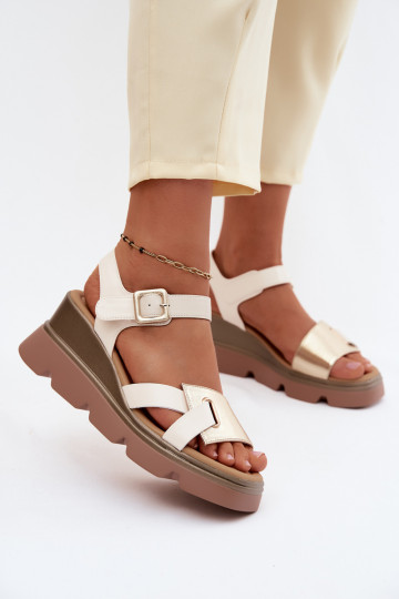 Plattformsandalen Artiker 58C0312 sand- und goldfarben 2