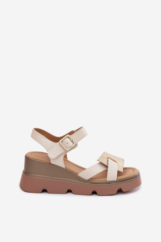 Plattformsandalen Artiker 58C0312 sand- und goldfarben
