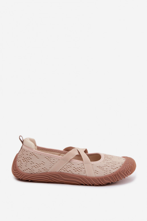 Sportliche Ballerinas mit elastischen Riemen Artiker 58C1903 sandfarben