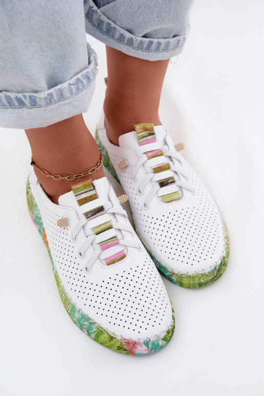 Haut Schuhe Feminin Ermöglicht Gemustertj Platformie Artiker 58C0441 INeiß-grüne Farbe