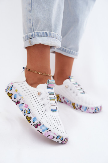 Haut Schuhe Feminin Ermöglicht Gemustertj Platformie Artiker 58C0440 Zueiße Farbe 2