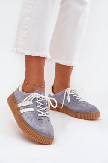 Blaue Wildleder-Sneaker mit Plattform Tai turirisae