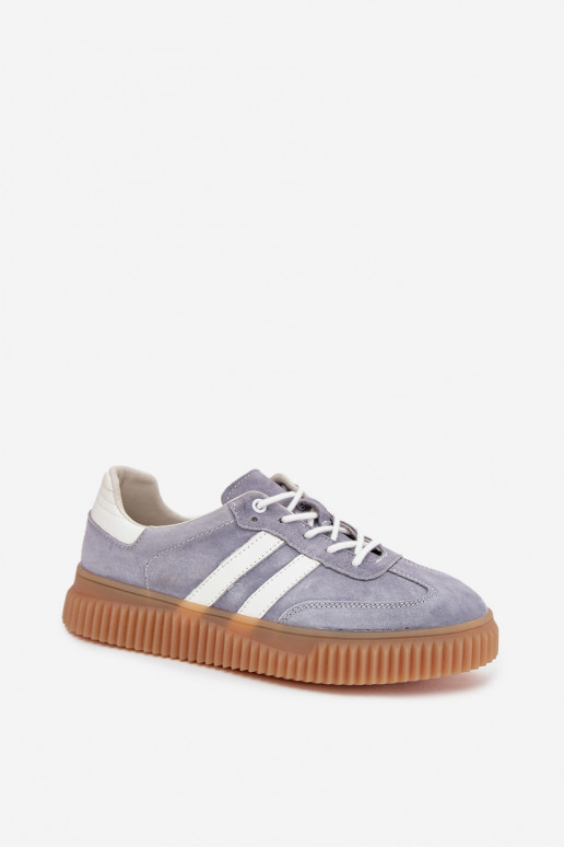 Blaue Wildleder-Sneaker mit Plattform Tai turirisae
