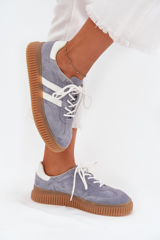 Blaue Wildleder-Sneaker mit Plattform Tai turirisae