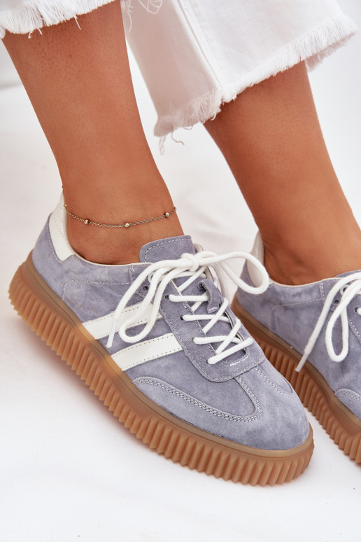Blaue Wildleder-Sneaker mit Plattform Tai turirisae
