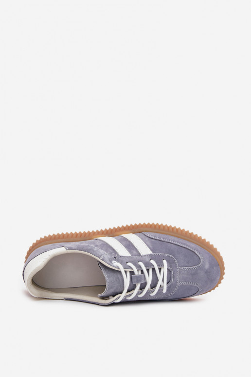 Blaue Wildleder-Sneaker mit Plattform Tai turirisae