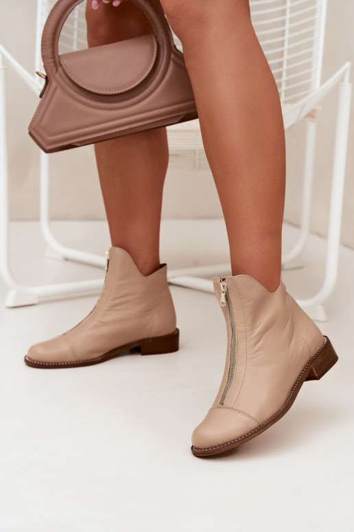 Haut Stiefel mit Reißverschlüssen Zazoo 2785/079 Beige