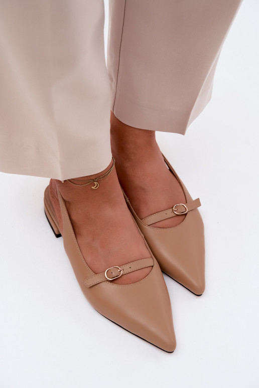 Damen-Sandalen mit breiten Absätzen Tai turiciejka K7449-04 sandfarben