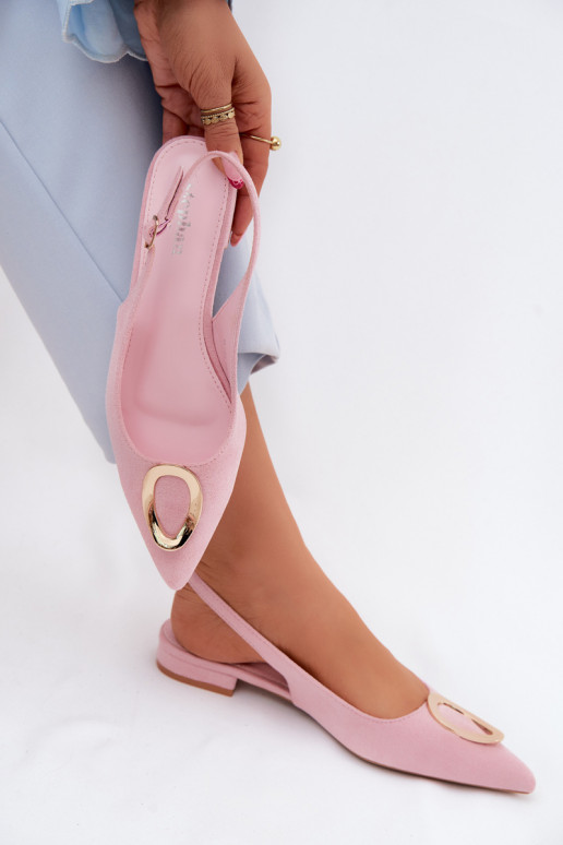Damen Sandalen mit breitem Absatz und Ornamenten in rosa Farbe von Sparkle