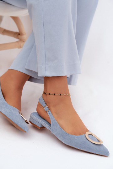 Damen Sandalen mit breitem Absatz und Ornamenten in blauer Farbe von Sparkle 2