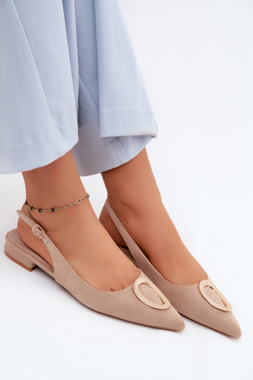 Damen Sandalen mit breitem Absatz und Ornamenten in sandfarbig von Sparkle