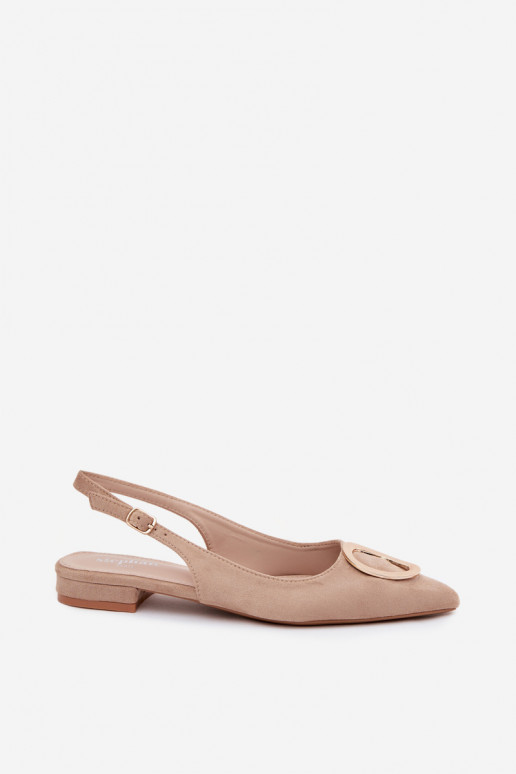 Damen Sandalen mit breitem Absatz und Ornamenten in sandfarbig von Sparkle