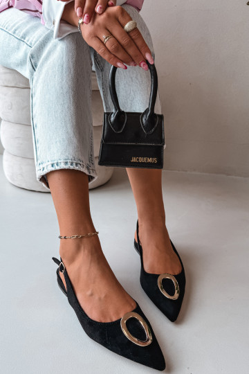 Damen Sandalen mit breitem Absatz und Ornamenten in schwarzer Farbe von Sparkle