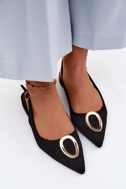 Damen Sandalen mit breitem Absatz und Ornamenten in schwarzer Farbe von Sparkle