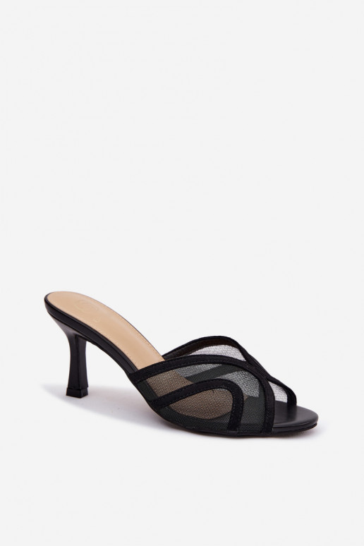 Starla schwarze Absatzslipper