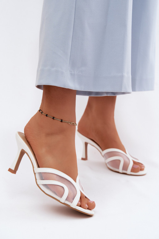 Starla weiße Absatzslipper