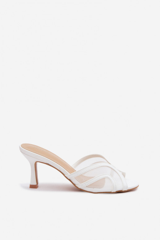 Starla weiße Absatzslipper