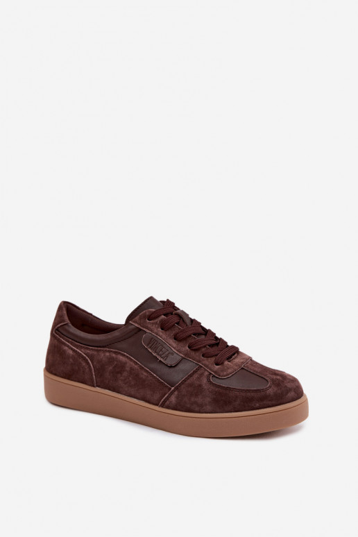 Wildleder Sneakers Damen Schuhe Vinceza 7933 in Schokoladenfarbe