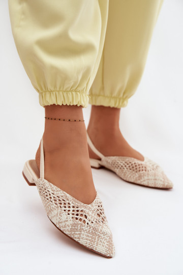 Damen Sandalen in Sandfarbe mit breiten Absätzen Lelrene