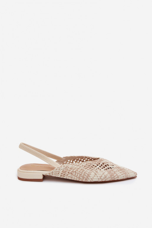 Damen Sandalen in Sandfarbe mit breiten Absätzen Lelrene