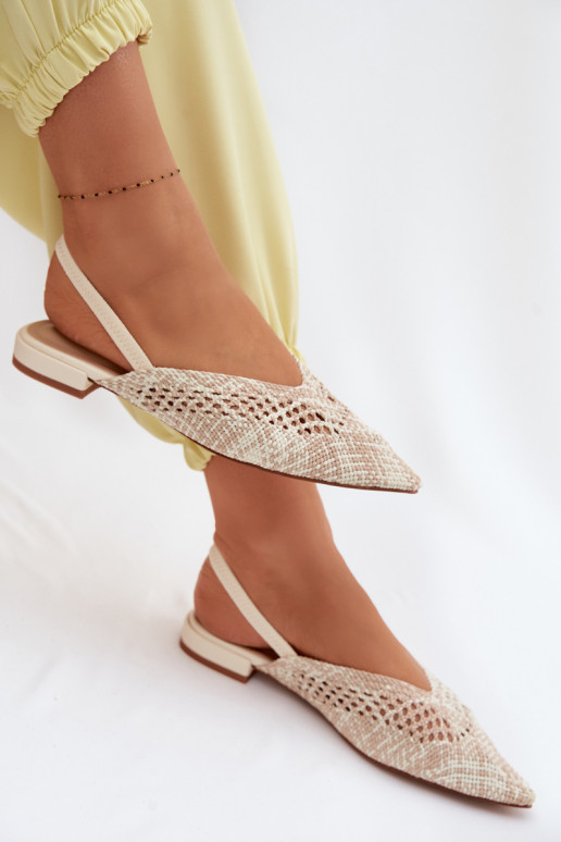 Damen Sandalen in Sandfarbe mit breiten Absätzen Lelrene