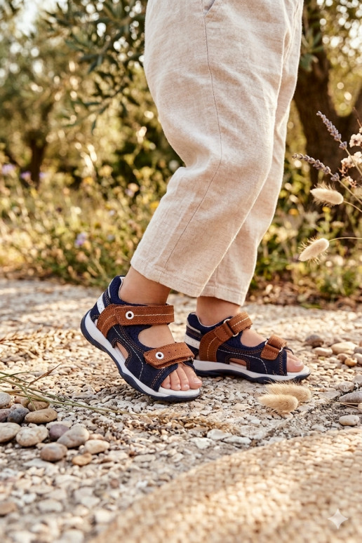 Bartek 84408-66 Wildledersandalen für Jungen in Blau-Braun