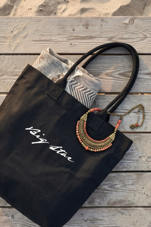 Stoffhandtasche/Shopping-Tasche Big Star RR574239 schwarz