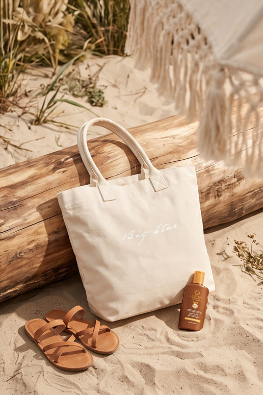 Stoffhandtasche/Shopping-Tasche Big Star RR574237 hellsandfarben