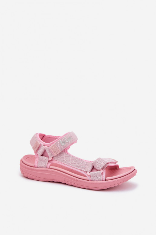 Damensandalen  mit Klebeverschlüssen Lee Cooper LCIN-25-34-3561L pinke Farbe