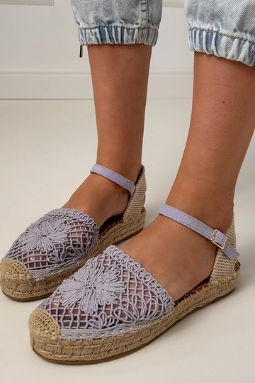 Violette Spitzen-Espadrilles Sandalen Santos 2