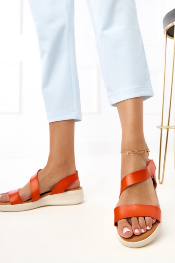 Dunkelblaue Sandalen auf niedriger Plattform Verkado 2