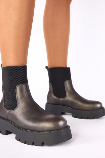 Metallische Stiefeletten auf Plattform mit elastischem Schaft Berniece 2
