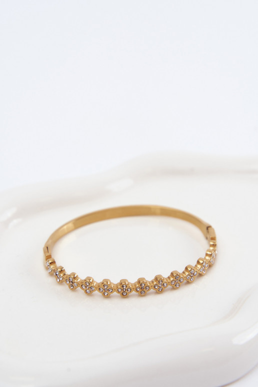 Goldene Damenarmband mit funkelnden Steinen