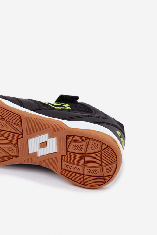 Schwarze Kindersportschuhe mit klebenden Verschlüssen LOTTO INHIZZER 2600120K