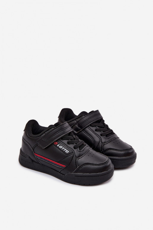 Schwarze Kindersneaker mit klebenden Verschlüssen LOTTO NANDU 2600310K