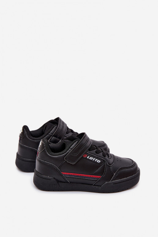 Schwarze Kindersneaker mit klebenden Verschlüssen LOTTO NANDU 2600310K