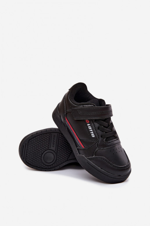 Schwarze Kindersneaker mit klebenden Verschlüssen LOTTO NANDU 2600310K