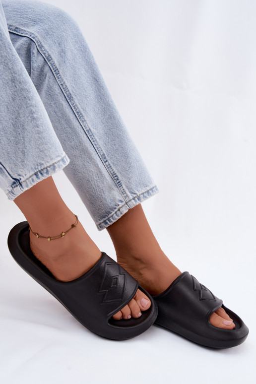 Damen leichte Slipper LOTTO SLAY 2400471U schwarze Farbe