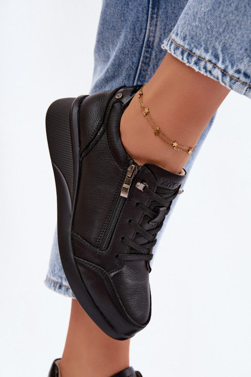 Damen-Sneaker mit Plattform Vinceza 79644 schwarze Farbe