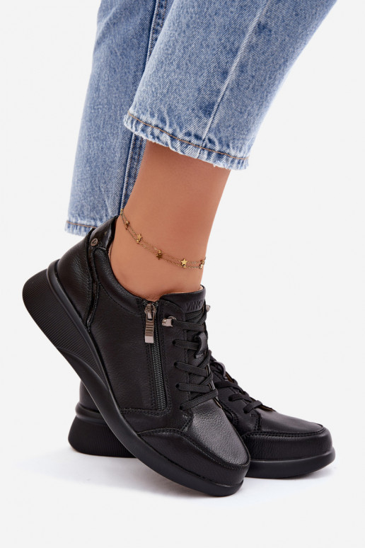 Damen-Sneaker mit Plattform Vinceza 79644 schwarze Farbe