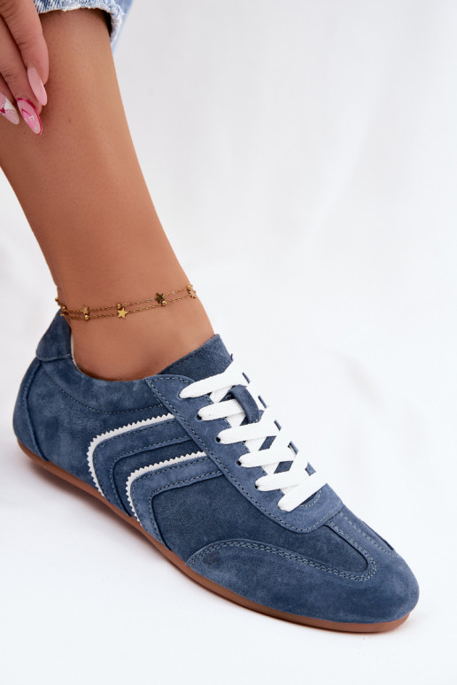 Herren-Sneaker aus Kunstveloursleder Sombra blaue Farbe