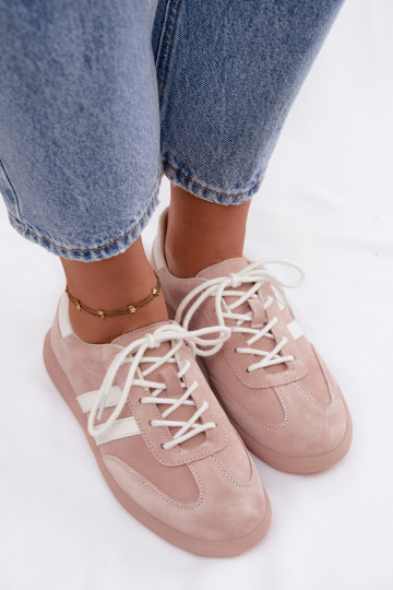 Herren-Sneaker aus Kunstveloursleder Ismina rosa Farbe