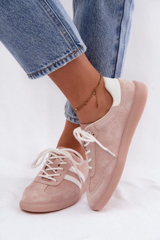 Herren-Sneaker aus Kunstveloursleder Ismina rosa Farbe