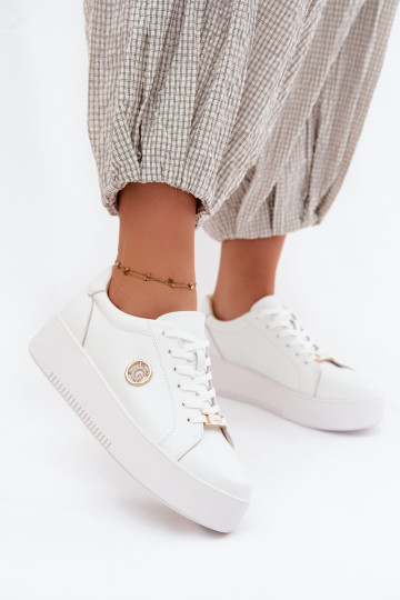 Weiße Damensneaker mit Plattform Dainty 2